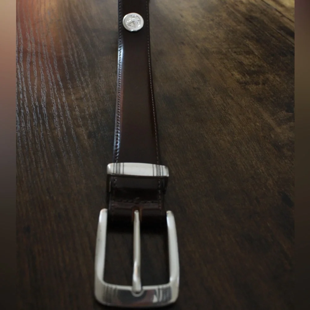 Canterbury Genuine Leather Brown Belt with Silver Buckle